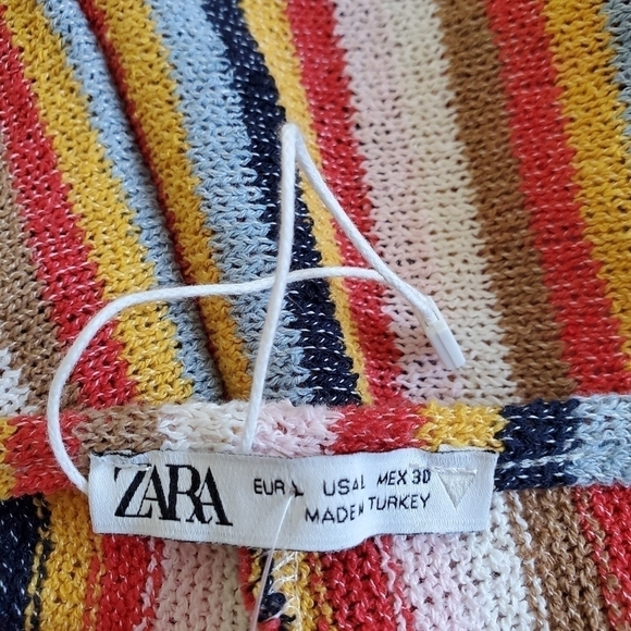 Zara Crochet Terrycloth Vertical Striped Cutout Blogger Fave Jumpsuit New Large - Picture 14 of 16